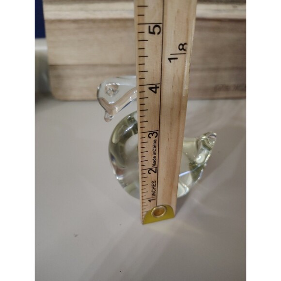 Vintage Clear Art Glass Duck/Goose/Swan Paperweight Figurine NICE - Picture 6 of 6